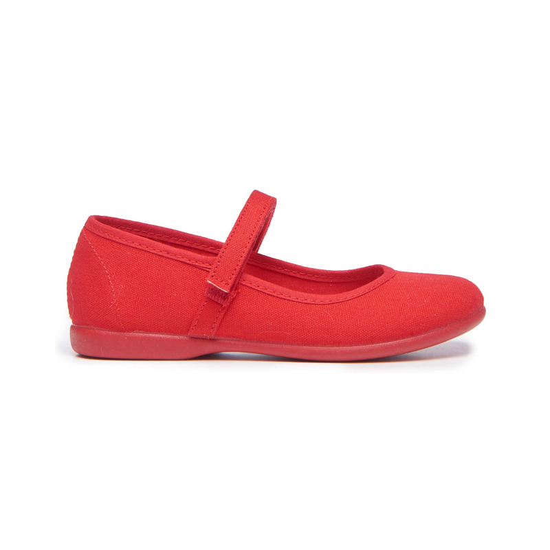 Classic Canvas Mary Janes in Red