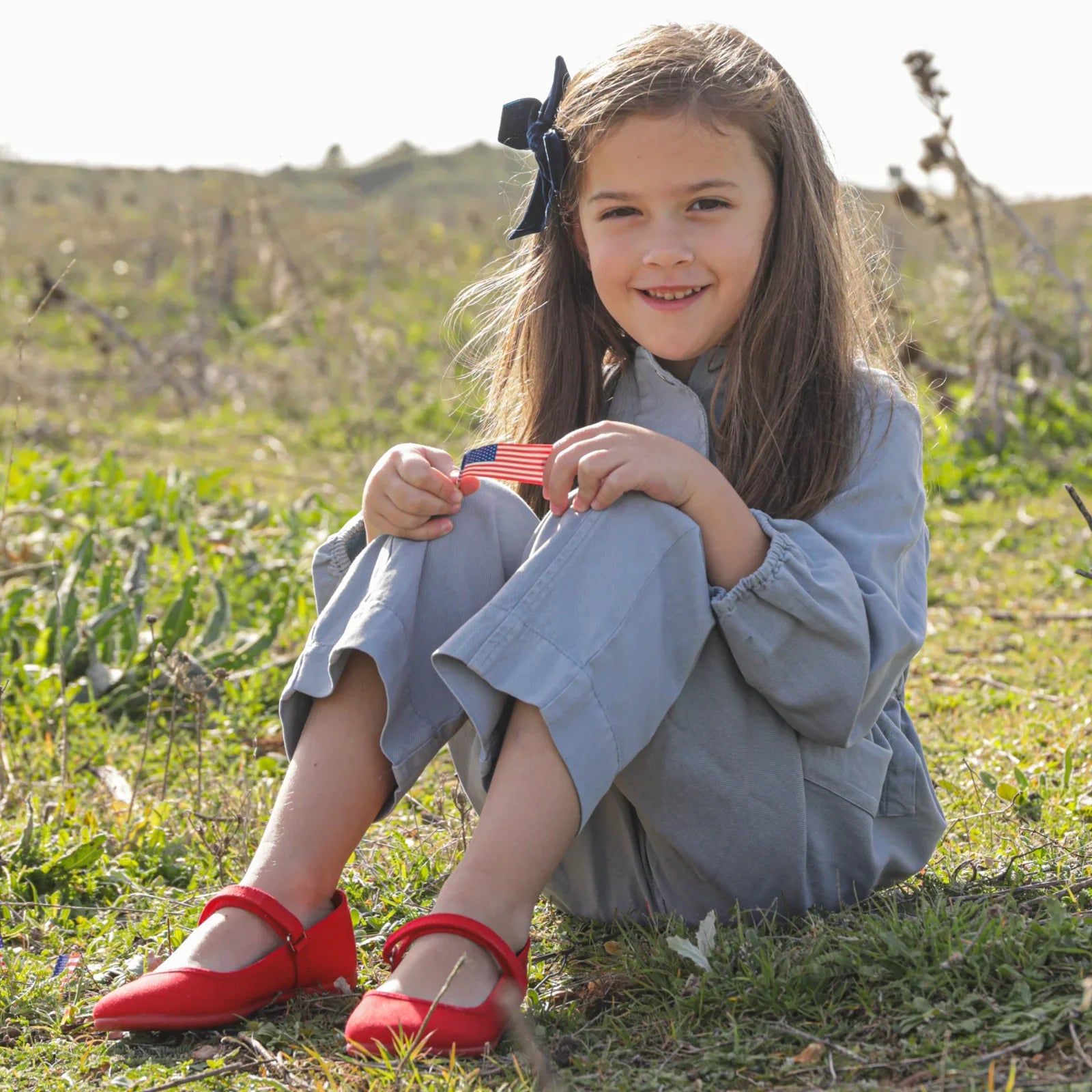 Merceditas de lona Childrenchic® para niñas en rojo