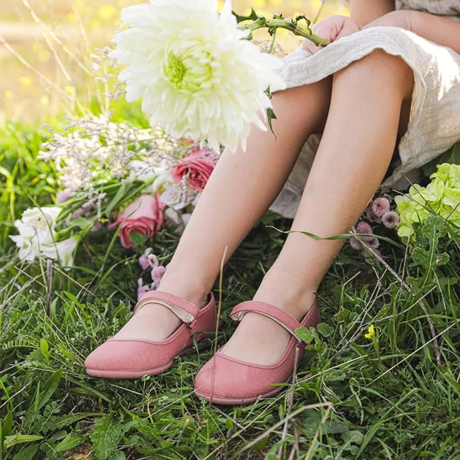 Amazon- Mary Janes de lona Childrenchic® para niñas en palisandro