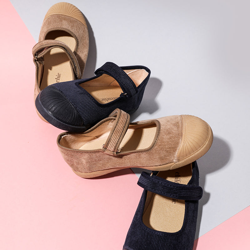 Zapatillas Mary Jane Captoe de Cordón Childrenchic® para Niñas en Azul Marino