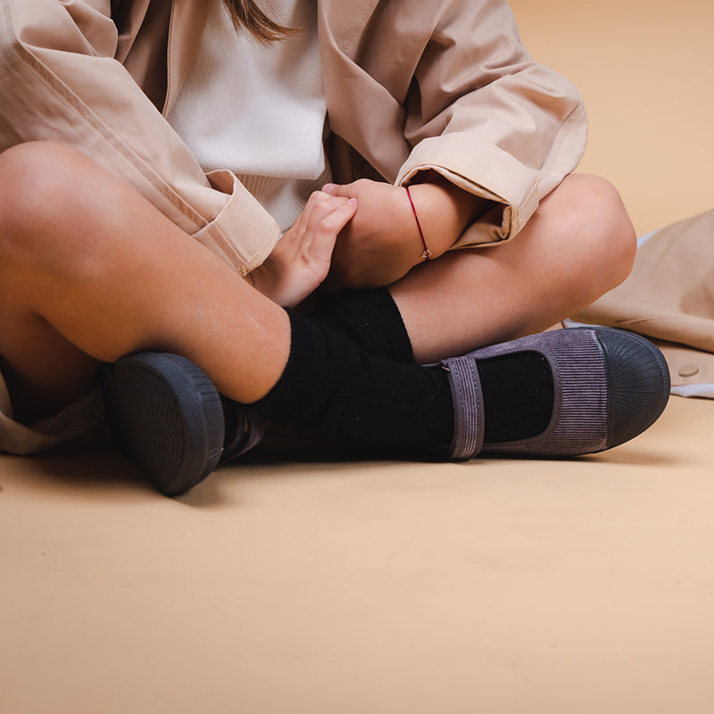 Zapatillas Mary Jane Captoe de Cordón Childrenchic® para Niñas en Azul Marino