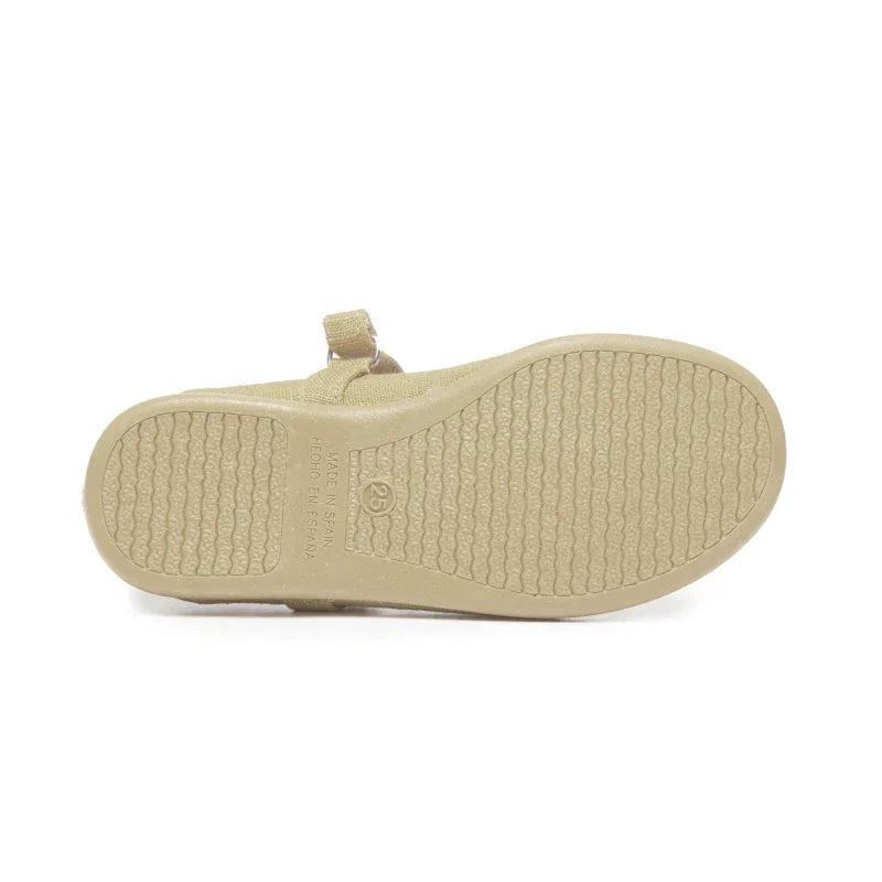 Merceditas de lona Childrenchic® para niñas en dorado brillante