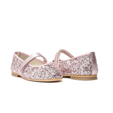 Classic Glitter Mary Janes in Rose