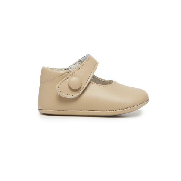 Childrenchic® My-First Tan Leather Baby Mary Janes