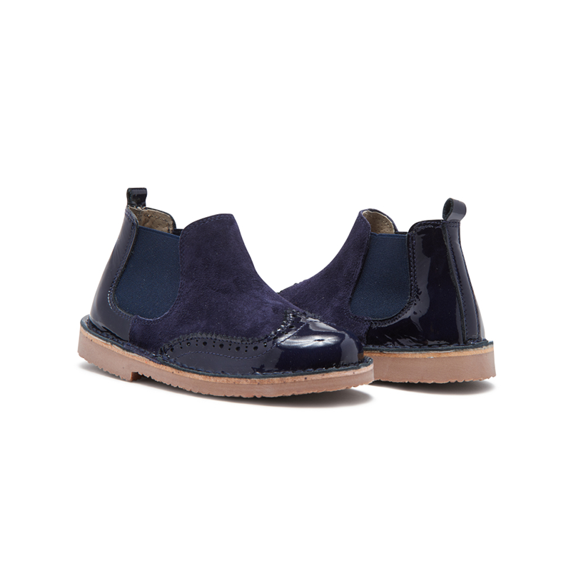 Navy patent 2025 chelsea boots