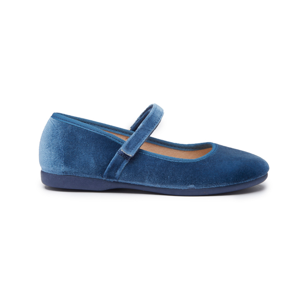 Girls' Childrenchic® Classic Azure Velvet Mary Janes