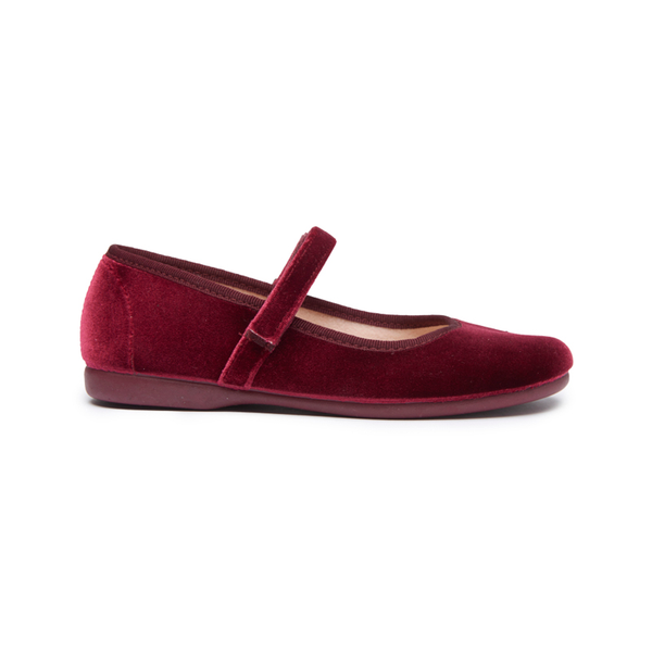 Girls' Childrenchic® Classic Burgundy Velvet Mary Janes