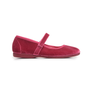 Classic Velvet Mary Janes in Pink