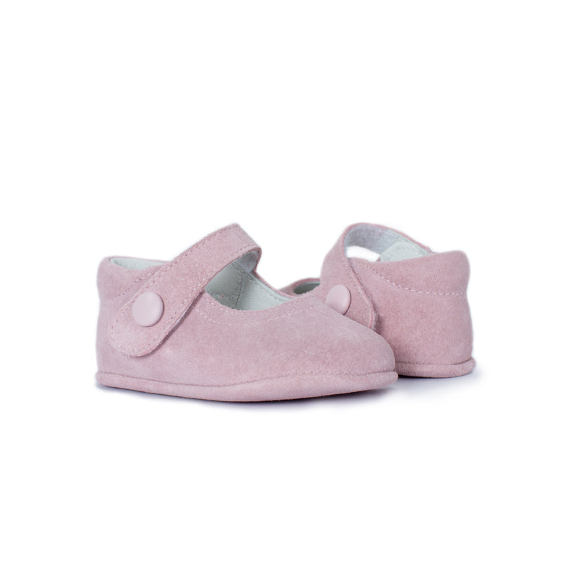 My-First Pink Suede Baby Mary Janes