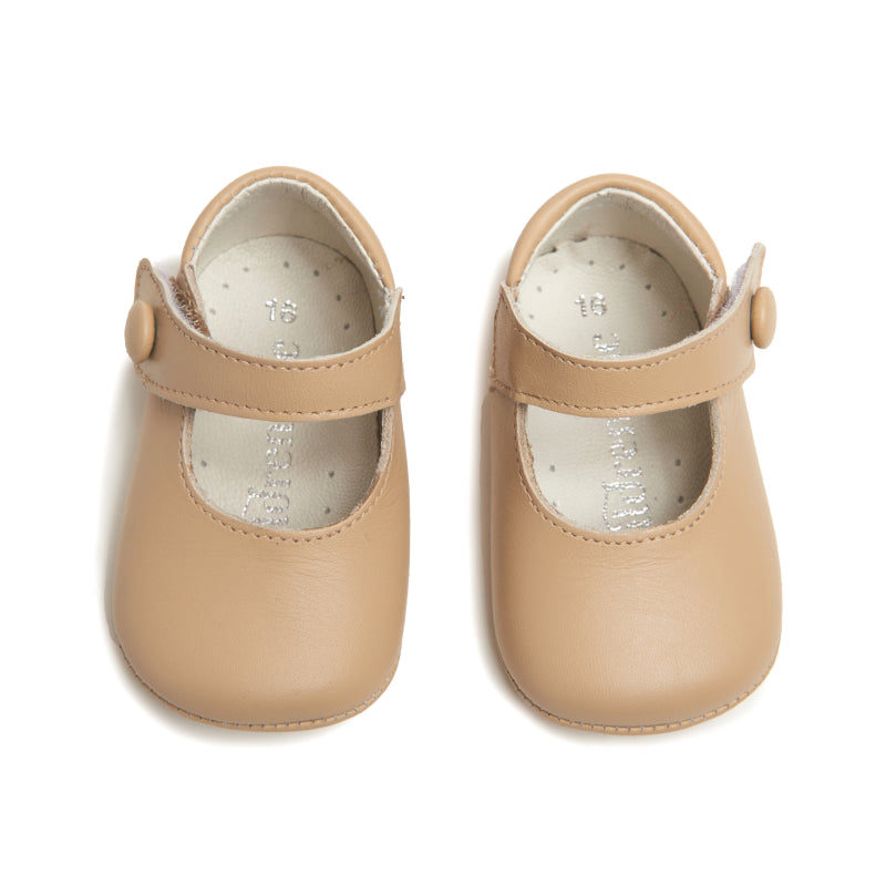 Merceditas bebé Childrenchic® My-First de cuero bronceado