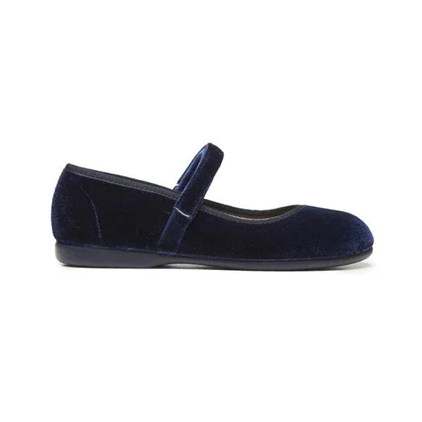 Girls' Childrenchic® Classic Navy Velvet Mary Janes