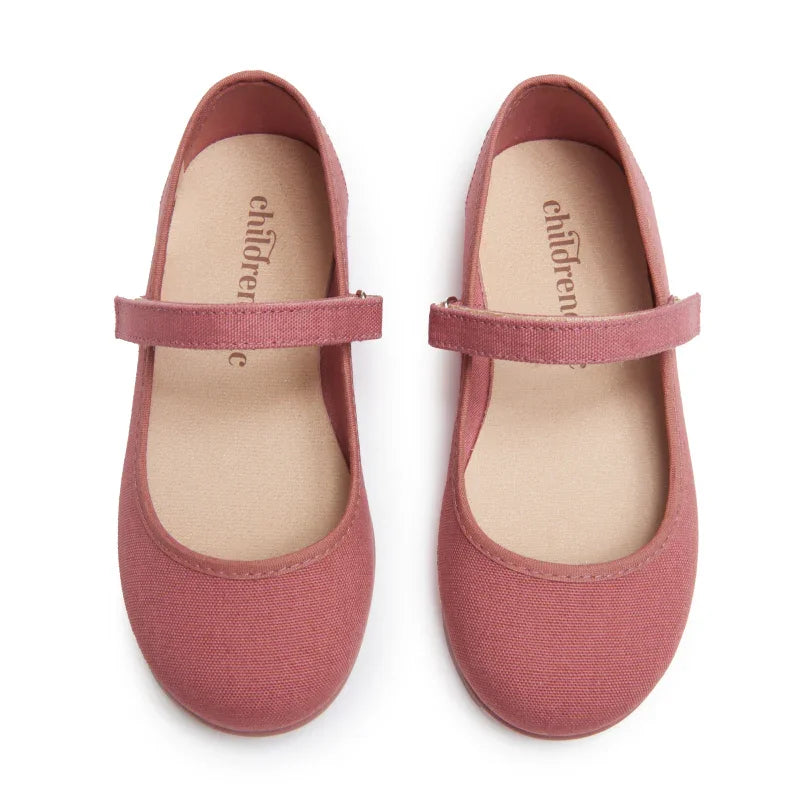 Amazon- Mary Janes de lona Childrenchic® para niñas en palisandro