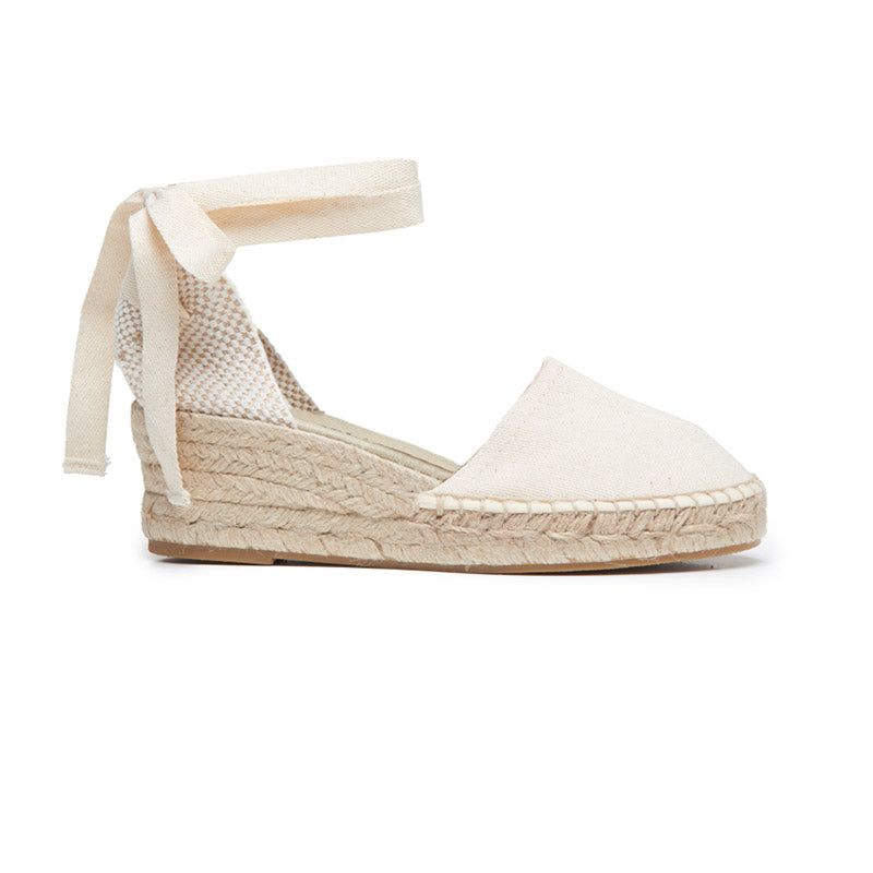 Preorder | Classic Espadrille Wedge in Nude