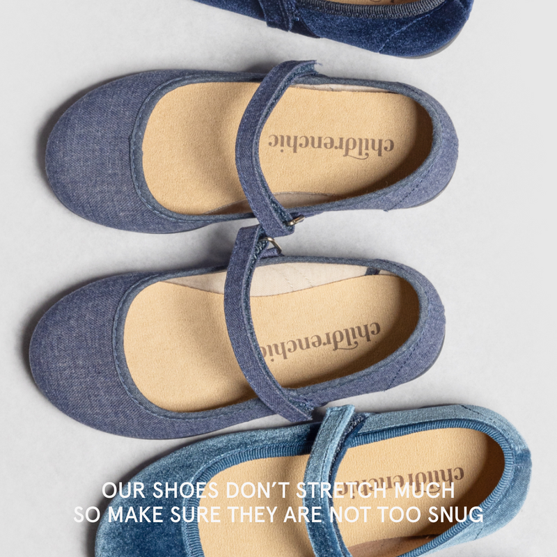 Classic Canvas Mary Janes in Denim Blue