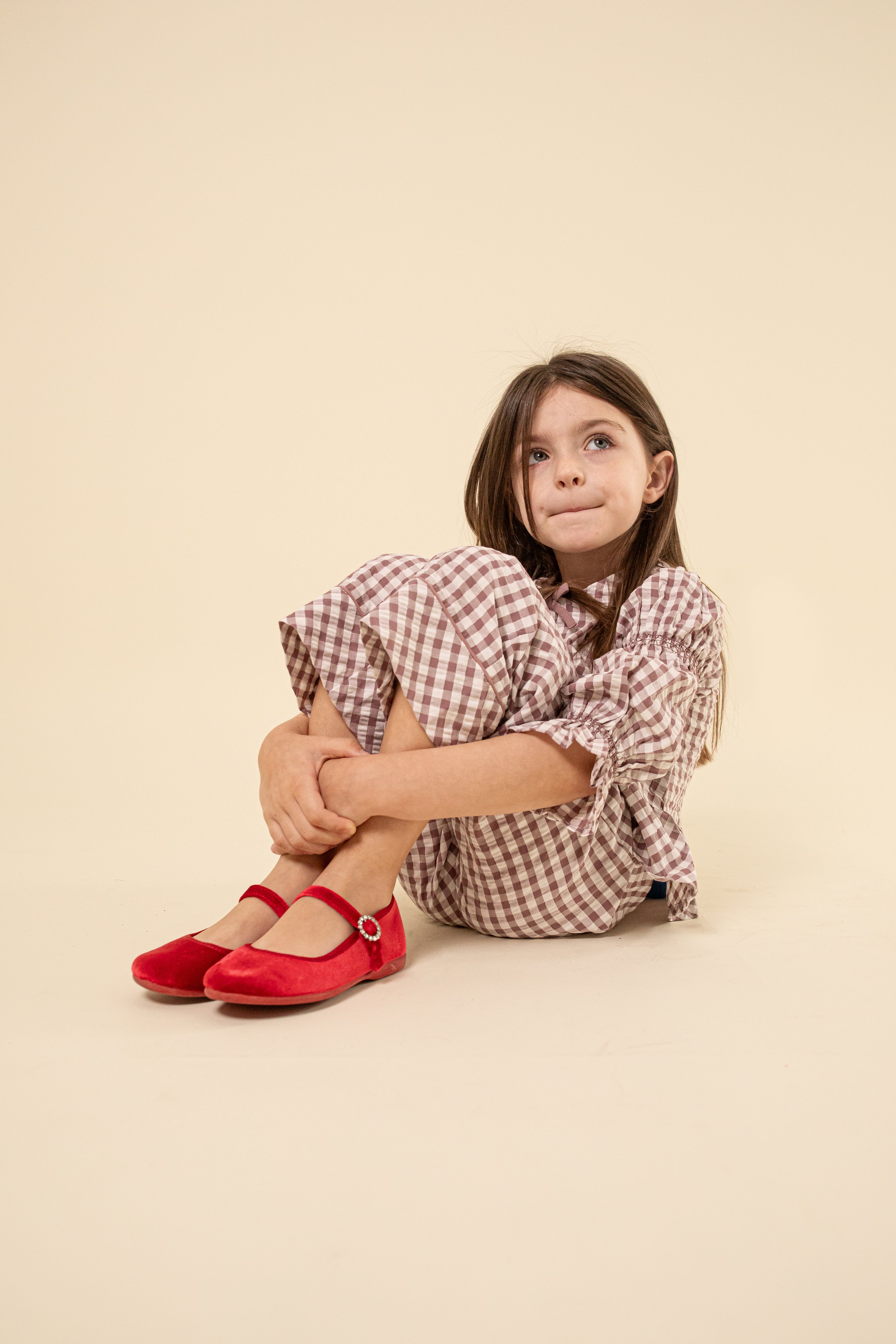 Mary Janes de terciopelo rosa Childrenchic® para niña