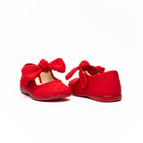 Swiss-dot Bow Mary Janes in Red