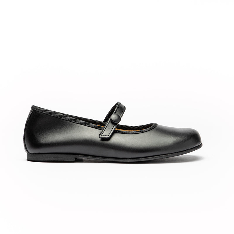 Classic Hard Sole Mary Jane in Black Leather