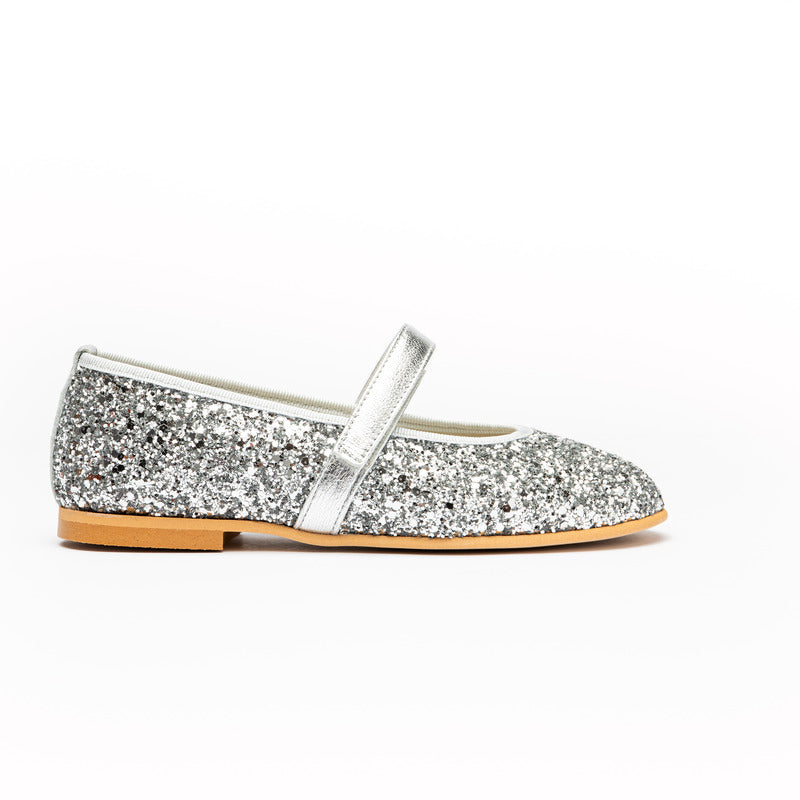 Classic Glitter Mary Janes in Silver â childrenchic