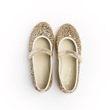 Classic Mary Janes in Gold Glitter