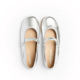 Classic Leather Hard Sole Mary Jane in Silver