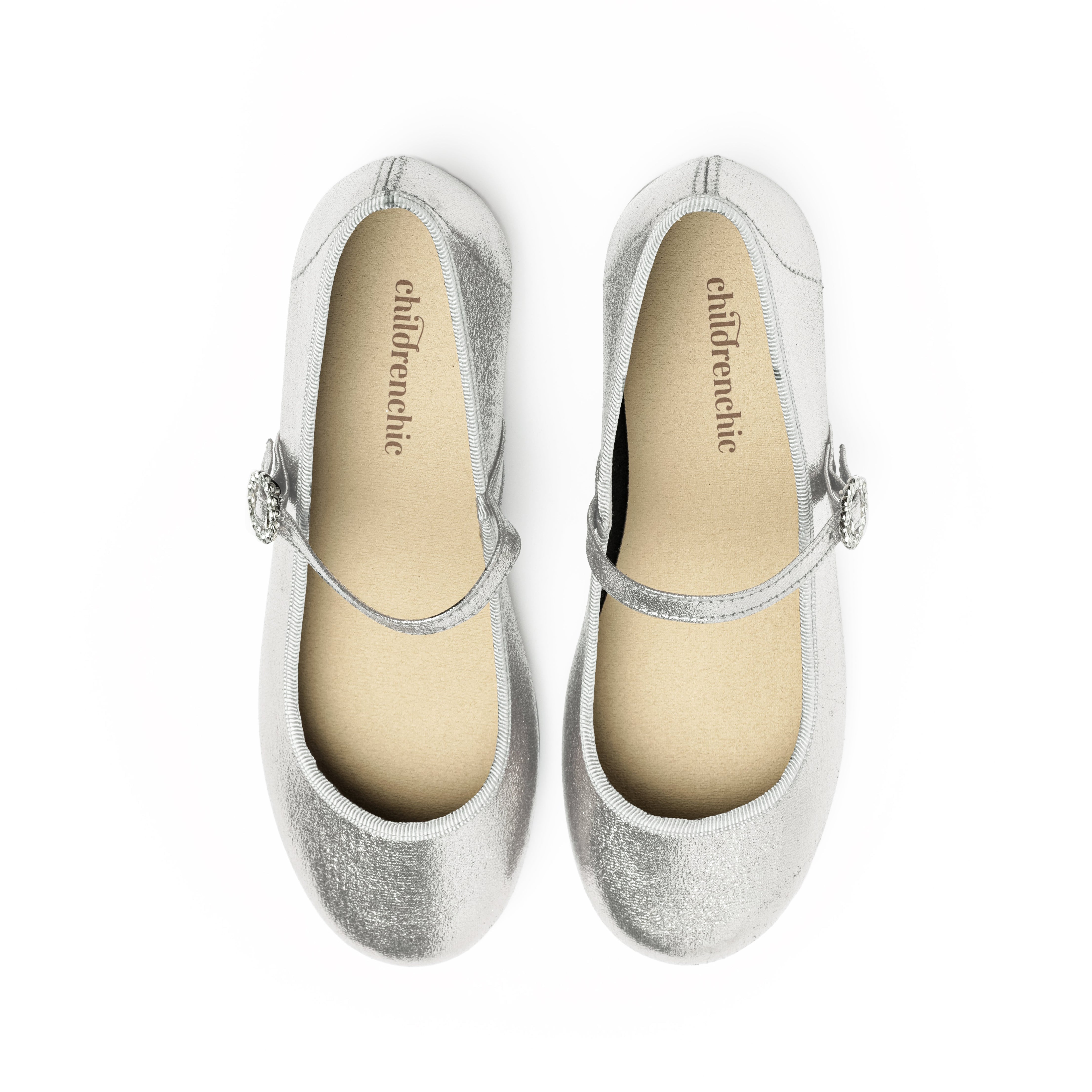 Silver Leather Girl Mary Jane Shoes