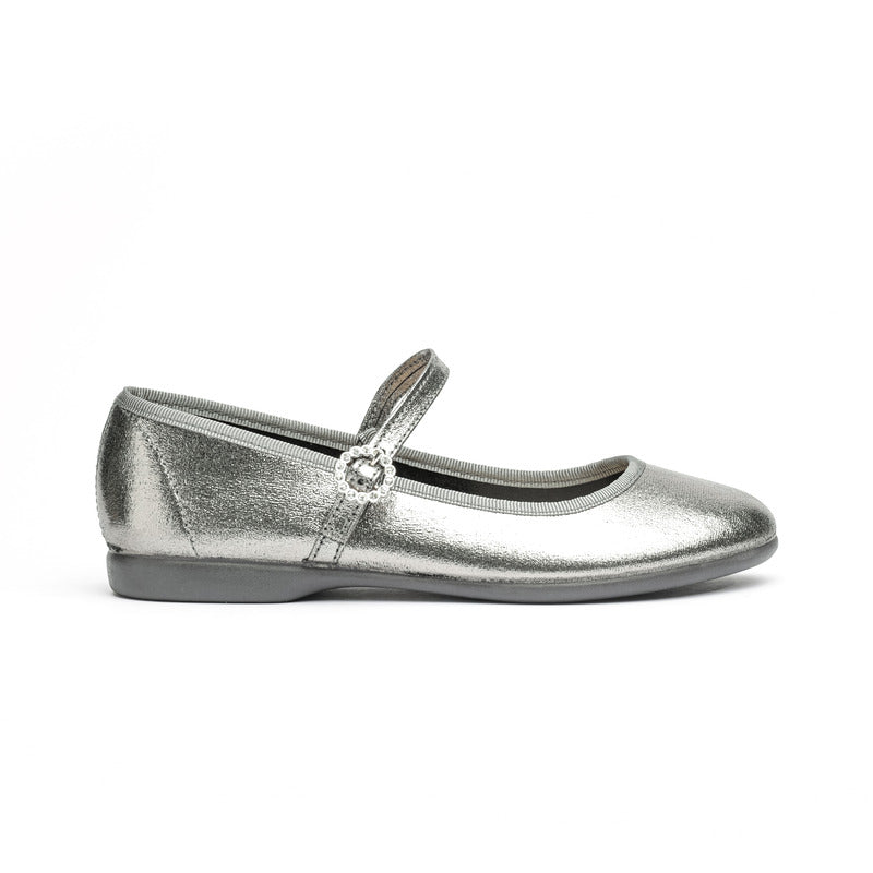 Holiday Shimmer Mary Janes in Silver