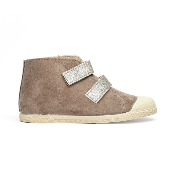 High Top Suede Sneaker in Taupe