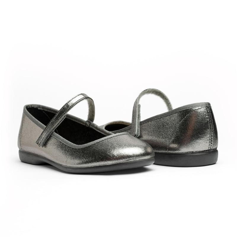 Classic Shimmer Mary Janes in Silver