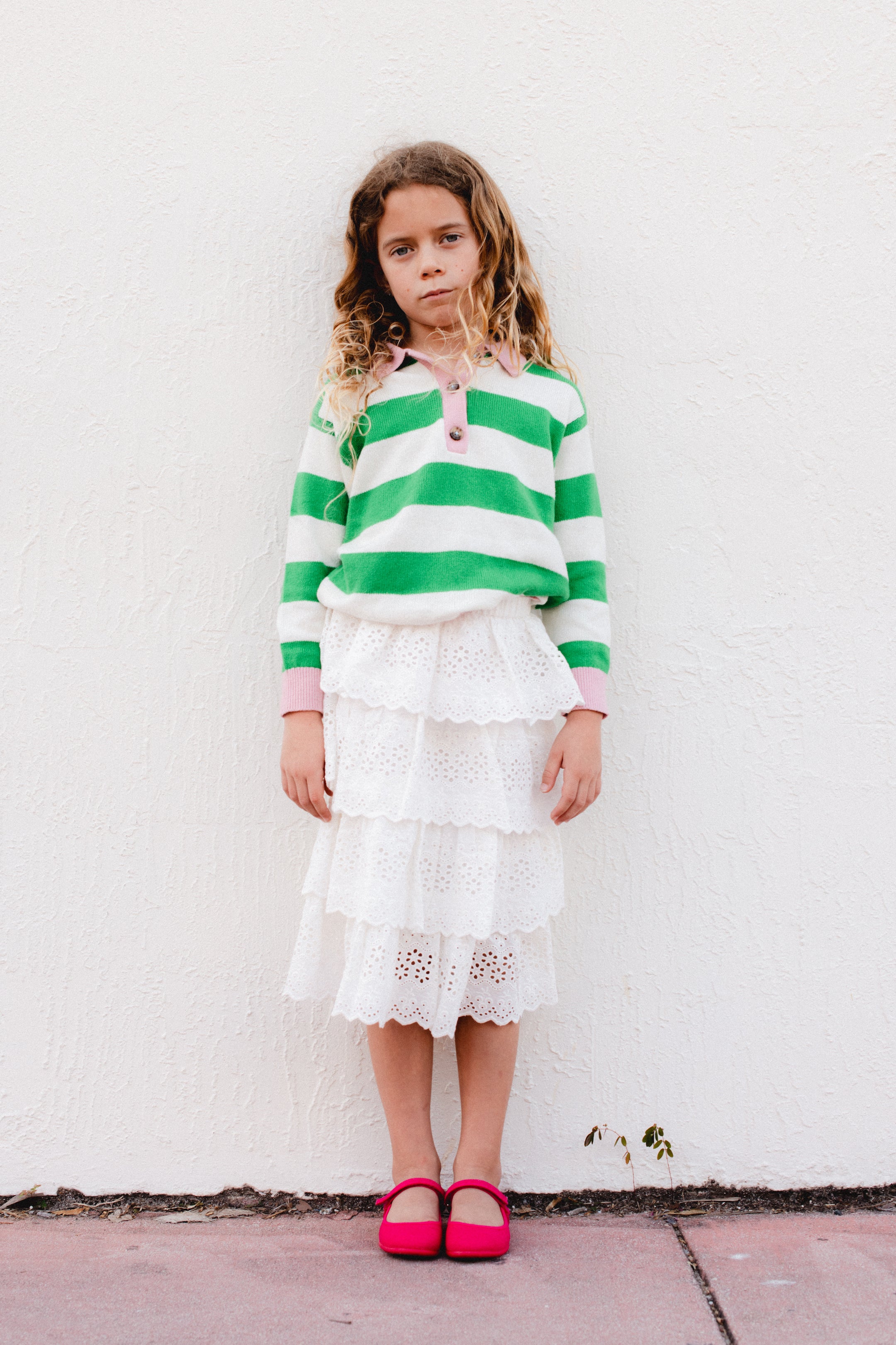 Merceditas de lona Childrenchic® para niñas en fucsia con textura