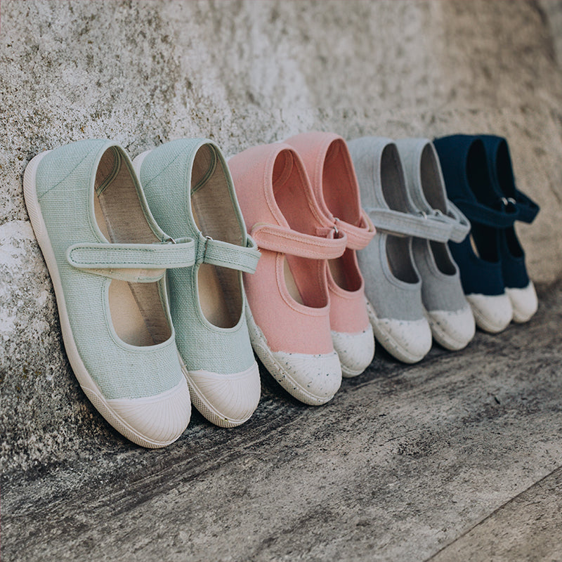Enfance enchantée 2021 Peach Canvas Mary Jane Girls' Sneakers