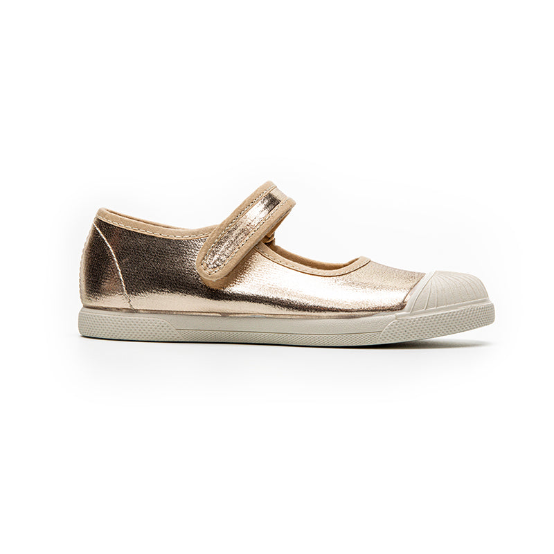 Navy Metallic Leather Cap Toe Mary Jane Shoes
