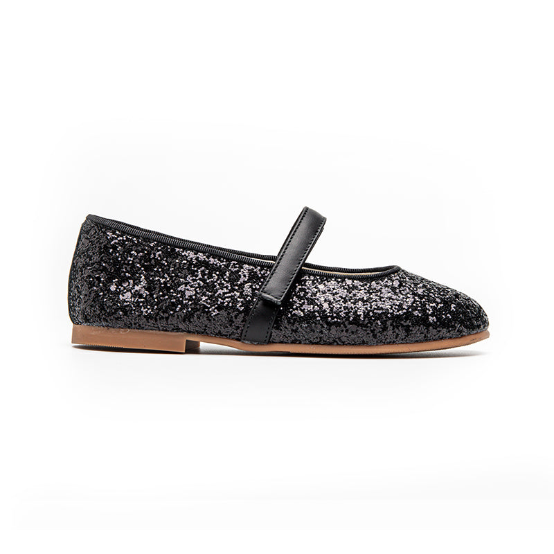 Navy Metallic Leather Girl Mary Jane Shoes