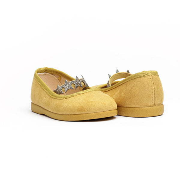 Suede Stars Elastic Mary Janes in Marygold