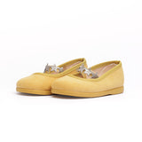 Suede Stars Elastic Mary Janes in Marygold
