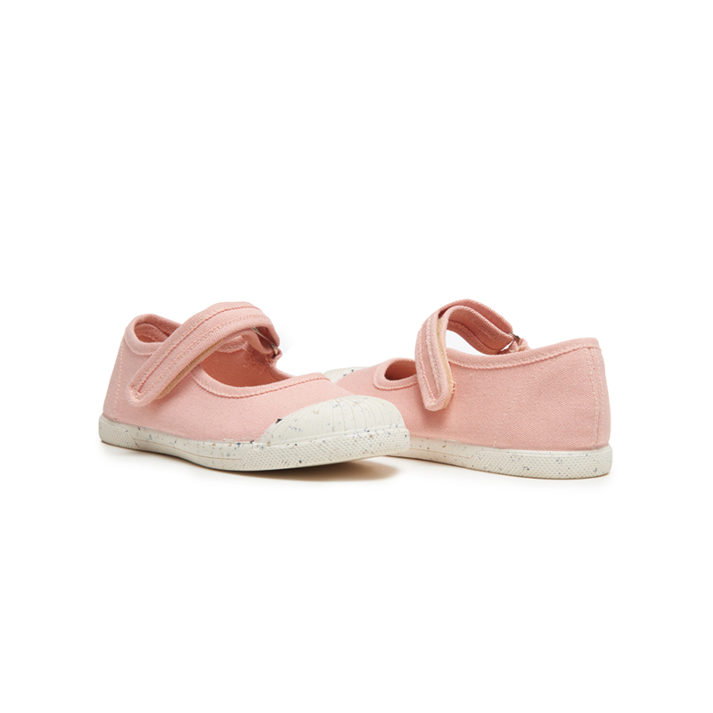 ECO-friendly Canvas Mary Jane Sneakers in Peach