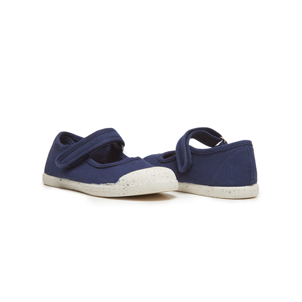 Zapatos deportivos Mary Jane ecológicos de Childrenchic® para niñas en azul marino