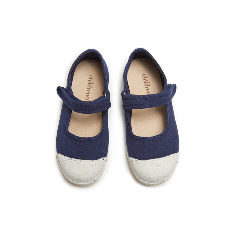 Zapatos deportivos Mary Jane ecológicos de Childrenchic® para niñas en azul marino