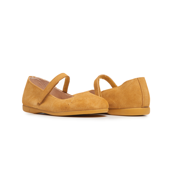 Suede Spectator Mary Janes in Marygold