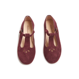 Suede Spectator T-band Shoes in Burgundy