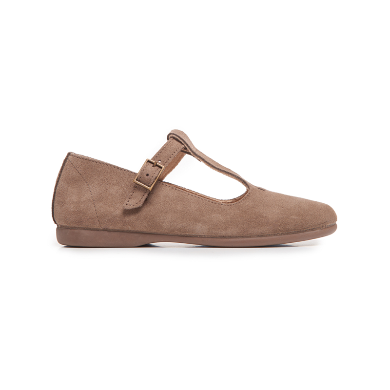 Childrenchic® Taupe Suede Spectator T-band Shoes