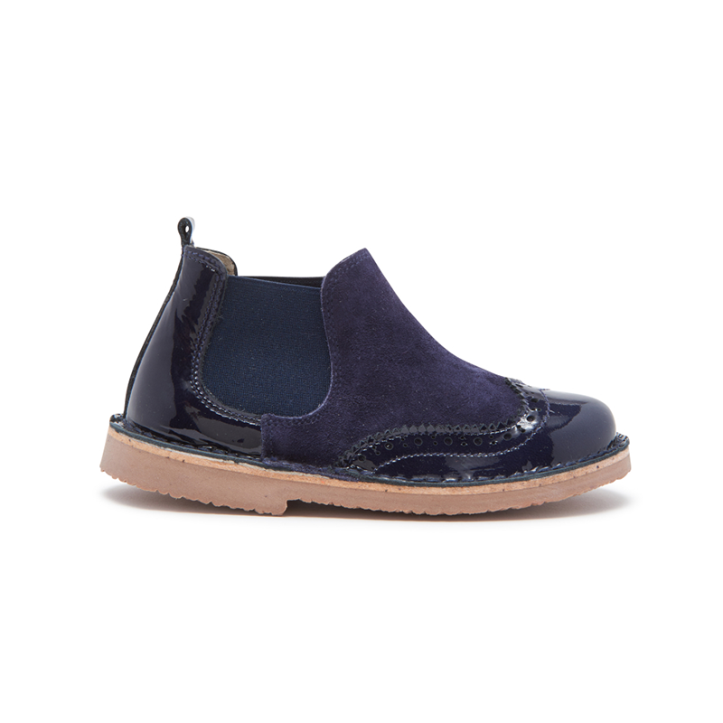 Kids' Childrenchic® Classic Patent Chelsea Boot in Navy