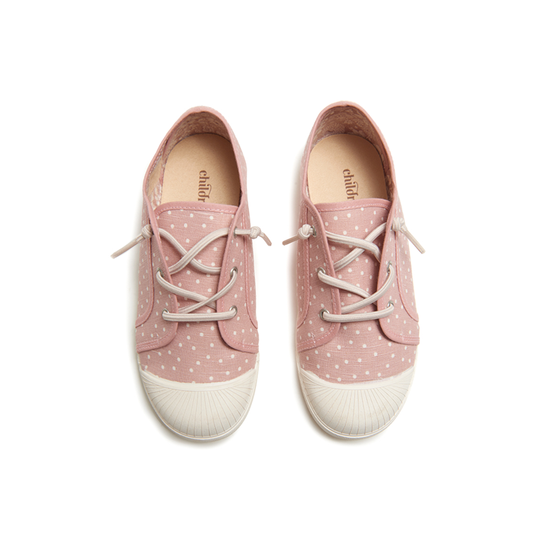 Canvas Sneaker in Pink Dots