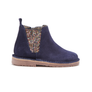 Glitter and Suede Chelsea Boots in Navy Multi
