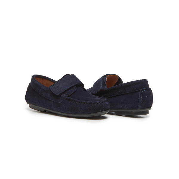 Suede Driving Loafers in Navy