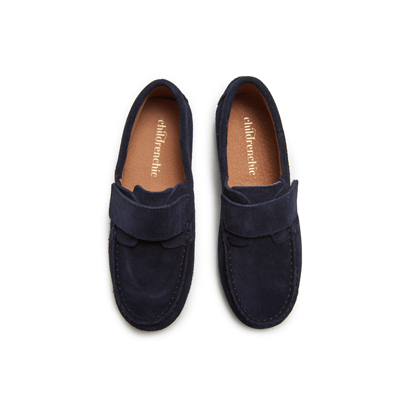 Suede Driving Loafers in Navy
