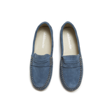 Suede Penny Loafers in Blue