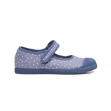 Girls' Childrenchic® Canvas Mary Jane Captoe Sneakers in Blue Dots