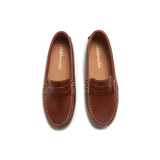 Leather Penny Loafers in Brown