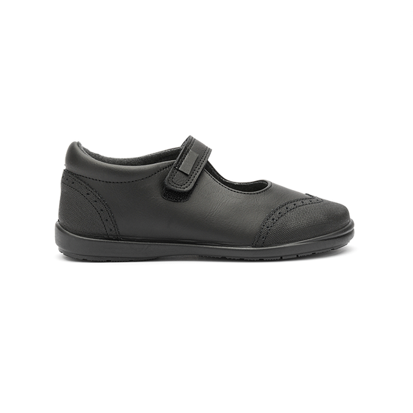 Leather School Treated Mary Janes in Black