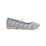 Chambray Ballet Flats in Blue